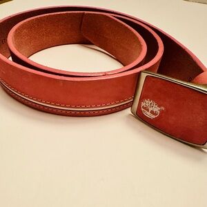 Timberland Pink Leather Belt Women’s Size Large 42 Inches Long